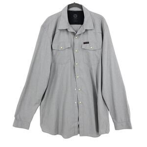 Wrangler All Terrain Gear Button Down Shirt Men's Large Tall Gray Long Sleeve
